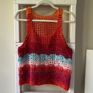 Crochet Tank Coral Size Medium